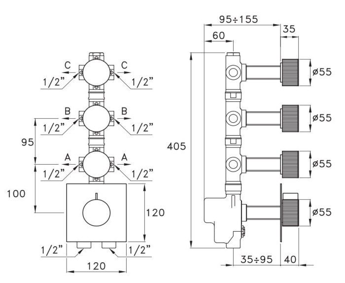 Stella смеситель для душа, sirius, арт. sr06015ne00