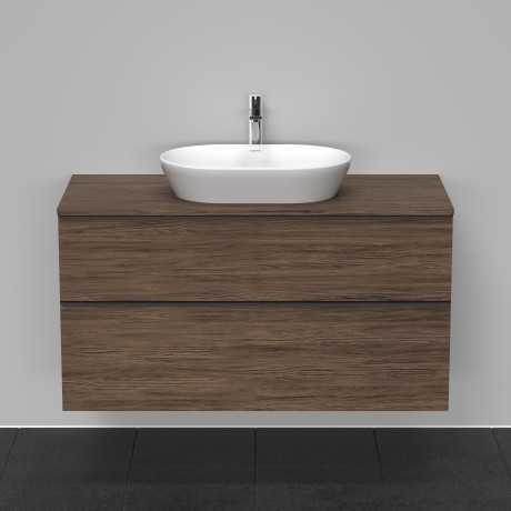 Duravit тумба подвесная под раковину 1200 мм х 550 мм и консолью, d-neo, de496902121 цвет: орех темный
