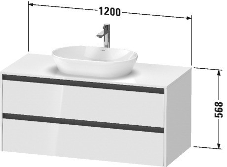 Duravit тумба подвесная под раковину 550 мм х 1200 мм х 568 мм, ketho.2, k24897016160000 цвет: чёрный дуб