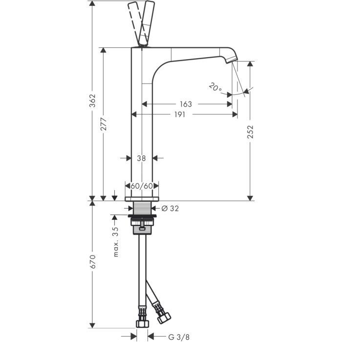 AXOR смеситель для раковины, Citterio E, шлифованное красное золото арт. 36104310