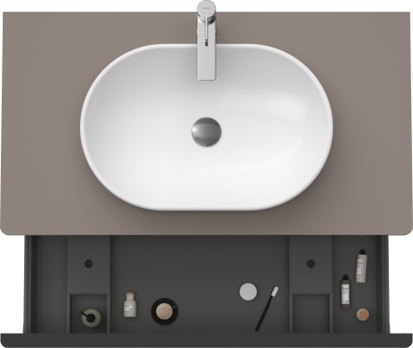 Duravit тумба подвесная под раковину 1000 мм х 550 мм и консолью, d-neo, de494804343 цвет: базальт матовый