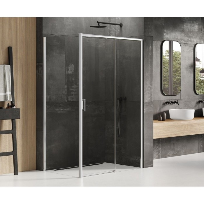 Душевое ограждение prime 160x90x200, New trendy Prime chrome, хром арт. D-0311A/D-0124B