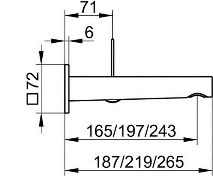Keuco смеситель встраиваемый для раковины излив 187 мм, ixmo, хром арт. 59516 010101