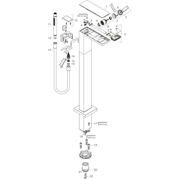 AXOR напольный смеситель для ванны, MyEdition, черный / хром арт. 47440600