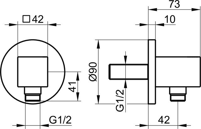 Keuco шланговое соединение, edition 90, хром арт. 59047 010001