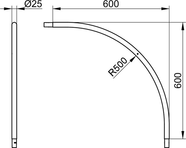Keuco труба угловая 90° анодированный, plan, алюминий серебристый анодированный арт. 14925 170000