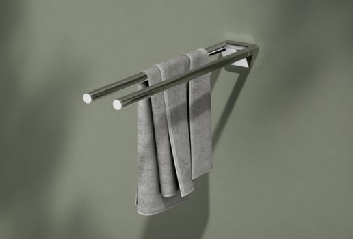 Keuco полотенцедержатель двойной неповоротный collection reva 450 мм, сollection reva, хром арт. 12818 010000