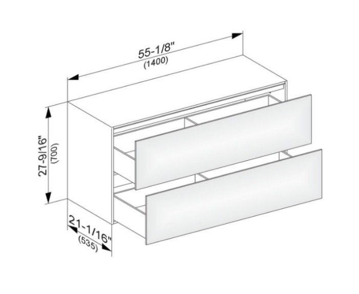 Keuco тумба боковая подвесная с двумя выдвижными фронтами, edition 11, черный арт. 31327 330000
