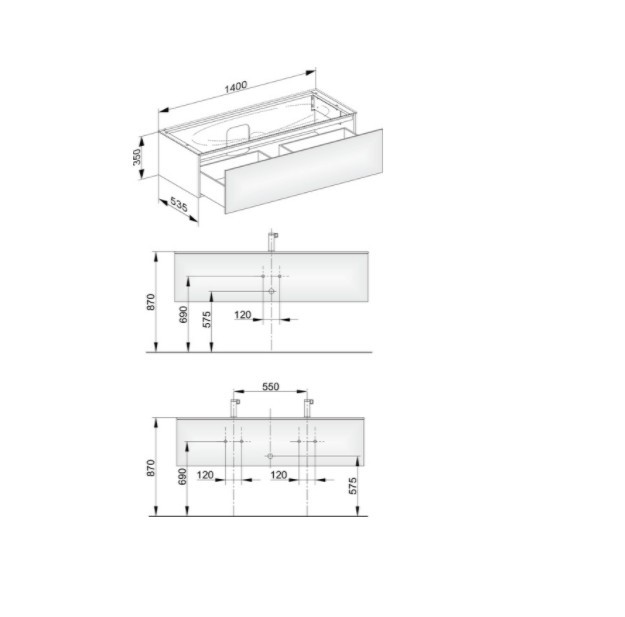 Keuco тумба подвесная под раковину с одним выдвижным фронтом, edition 11, арт. 31361 110000