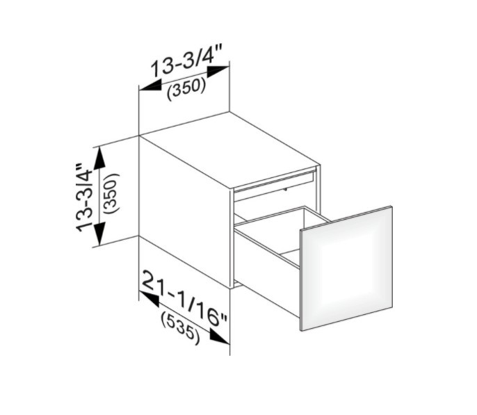 Keuco тумба боковая подвесная с одним выдвижным фронтом, с внутренней светодиодной подсветкой, edition 11, трюфель арт. 31320 140100