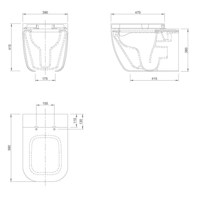 Knief унитаз подвесной безободковый 52х39х33см с сидением soft close, Pride, 0600-074-01R цвет: белый