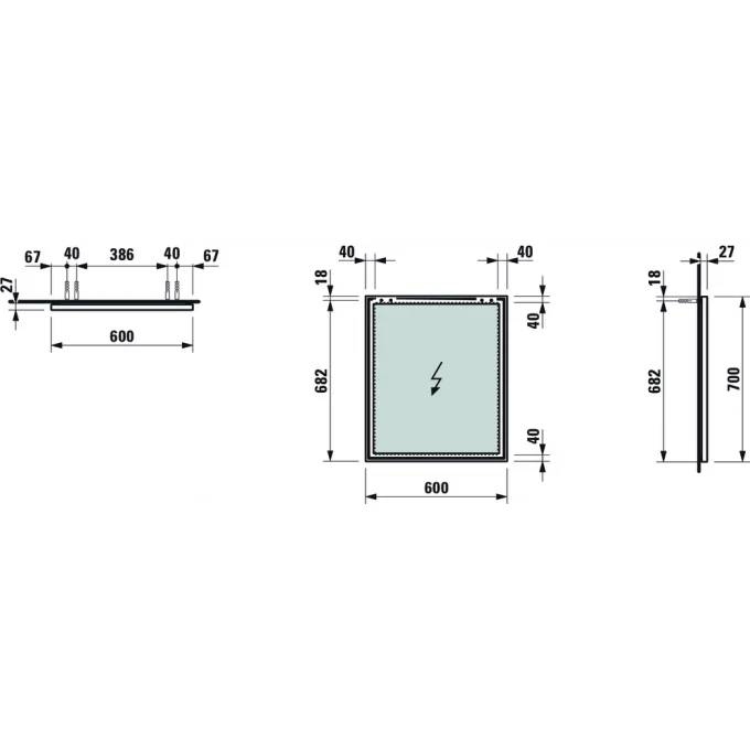 LAUFEN зеркало 25 60x70, FRAME - 4.4740.2.900.144.1