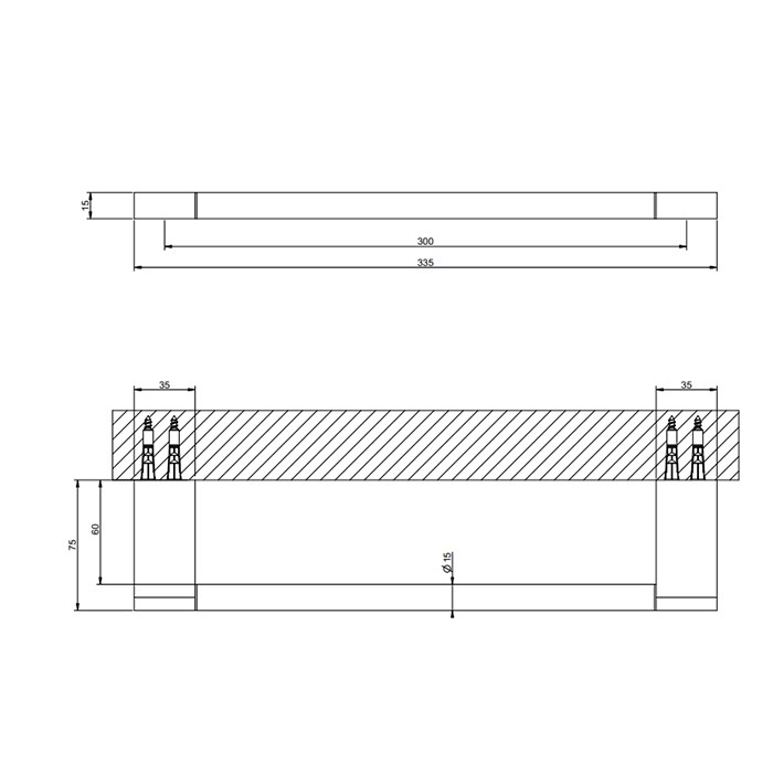 Gessi Полотенцедержатель, 30 см, подвесной, Origini, 66500#707 цвет: black metal brushed pvd