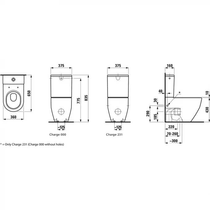 LAUFEN унитаз напольный, комбинированный (чаша), PRO - 8.2595.2.000.231.1