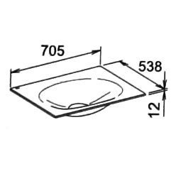 Keuco раковина встраиваемая без отверстия под смеситель, edition lignatur, белый арт. 33340 310700