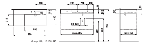 LAUFEN шкафчик для раковины с двумя ящиками, KARTELL - 4.0760.2.033.634.1