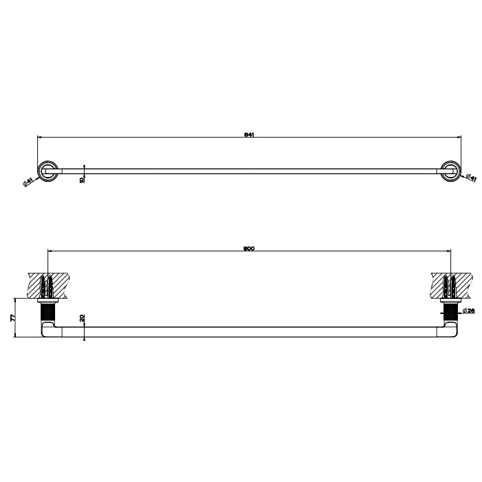 Gessi Полотенцедержатель, 91 см, Inciso, 58505#246 цвет: золото
