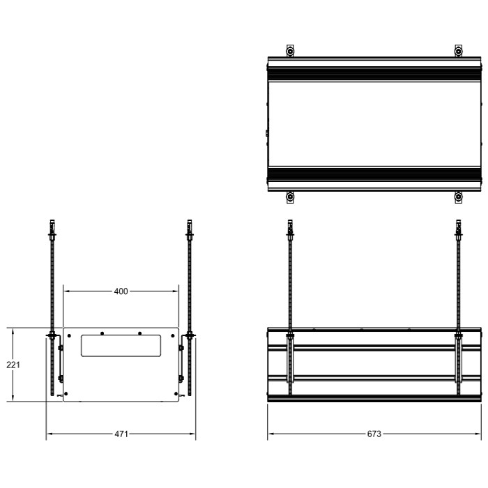 Gessi Профиль линейный 670 мм, без подготовки под модули, Binario, 61015#299 цвет: black xl
