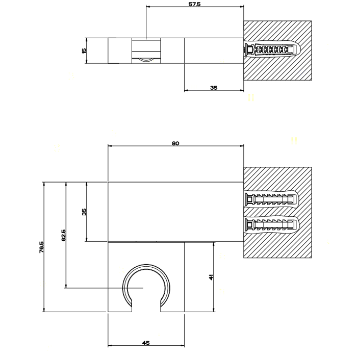 Gessi Держатель поворотный для душевой лейки, Rettangolo, 20160#080 цвет: золото