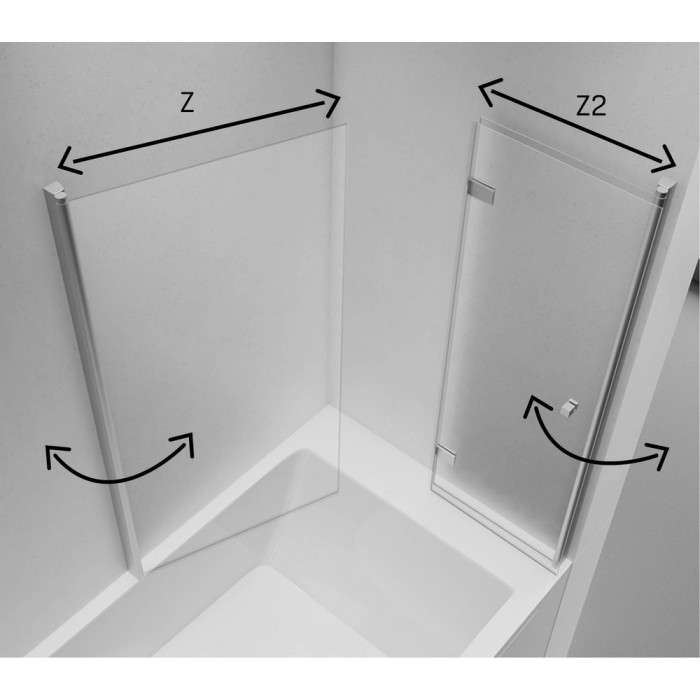 Шторка для ванны 120x70x140 l, New trendy New soleo chrome, хром арт. P-0030/P-0024