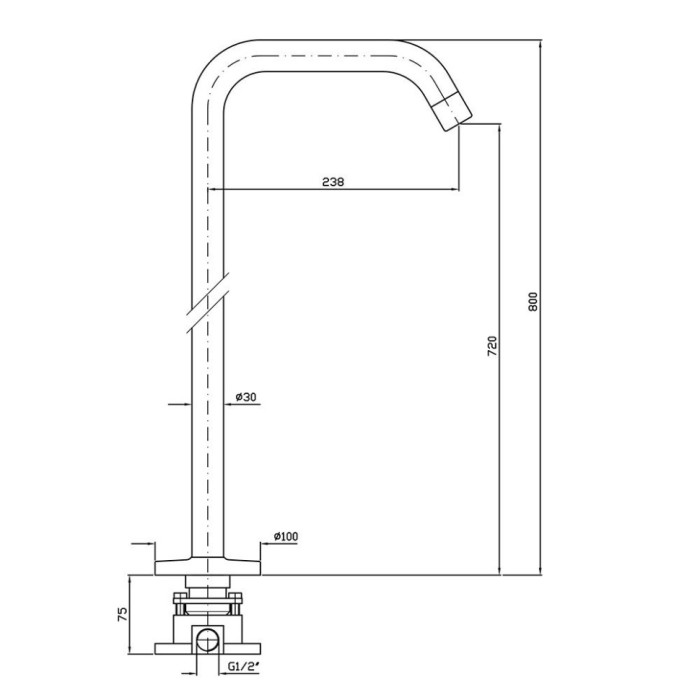 Zucchetti излив для ванны напольный, isystick, хром арт. z92032 r99672