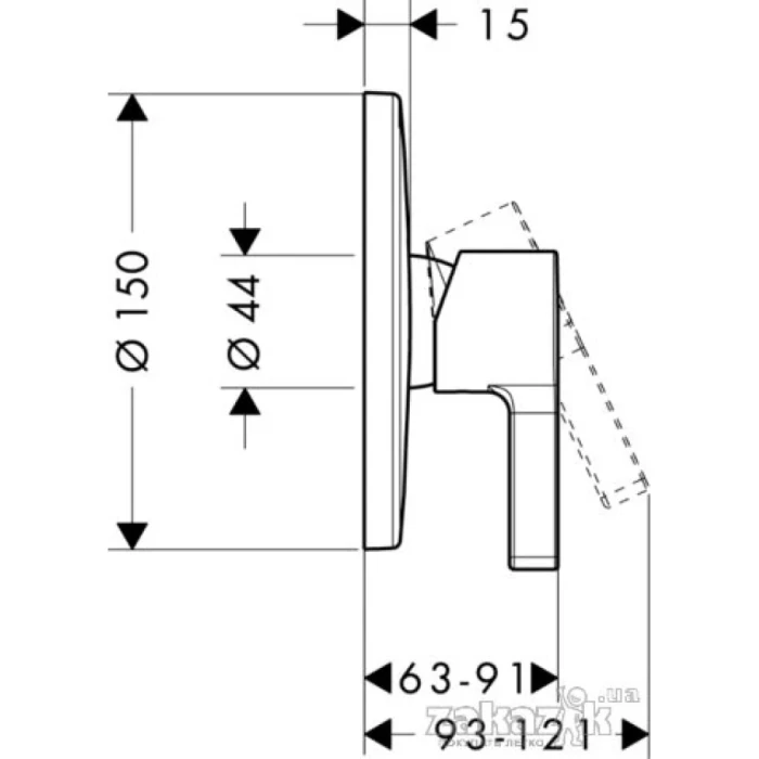 Hansgrohe смеситель для душа, Metropol S, хром арт. 14665000