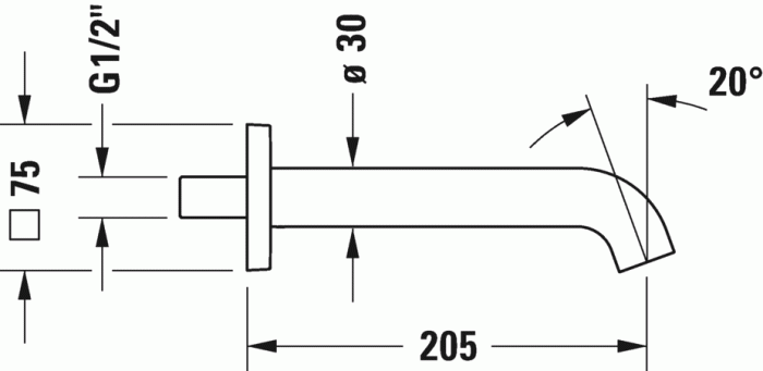 Duravit излив для ванны, c.1, c15240009046 цвет: черный матовый