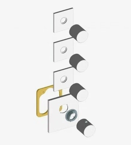 Bossini наружняя часть термостата с отдельными панелями, золото, outlets, золото арт. z031205.021