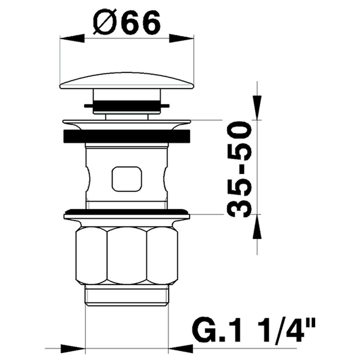 Cisal донный клапан 1"1/4 для раковин za00162021 complementi, цвет: хром