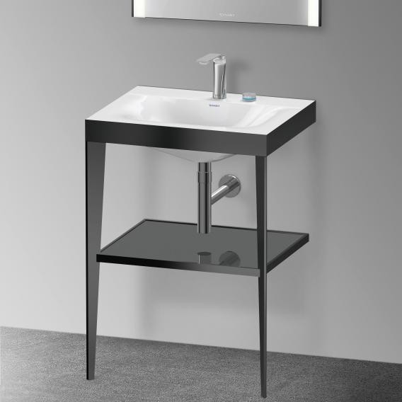 Duravit напольная консоль xviu/c-bonded 600 мм х 850 мм, с умывальником viu, xviu, xv4714eb289 цвет: черный матовый/фланелево-серый глянцевый лак