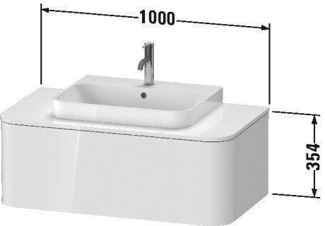 Duravit тумба подвесная для консоли plus, happy d.2 plus, hp494102222 цвет: белый глянцевый