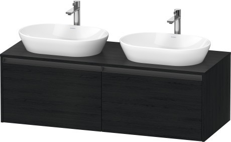 Duravit тумба подвесная под две раковины 550 мм х 1400 мм х 459 мм, ketho.2, k24888b16160000 цвет: чёрный дуб