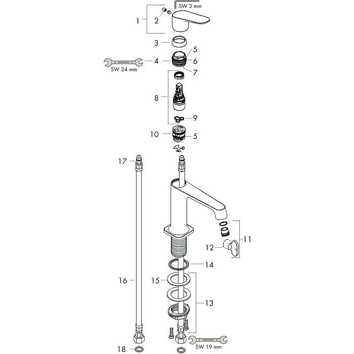 AXOR смеситель для раковины, Citterio M, золото арт. 34010250