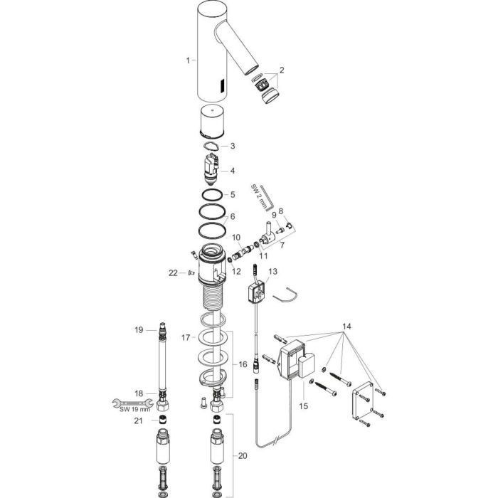 AXOR электронный смеситель для раковины, Starck, золото арт. 10101250