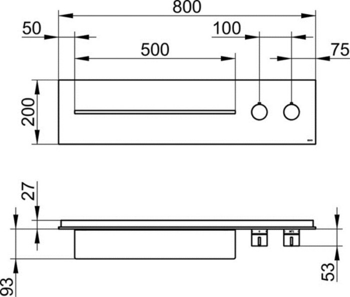 Keuco панель для ванны и душа с термостатом на 2 потребителя рукоятки справа, metime_spa, трюфель глянцевый арт. 56162 011402