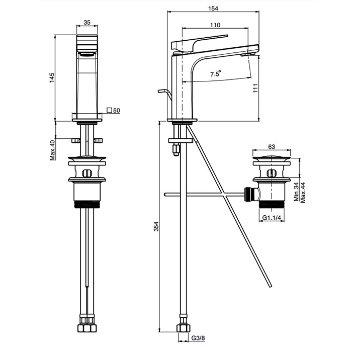 Fima Carlo Frattini смеситель для раковины, на 1 отв., fit, хром арт. f3381cr.1.es