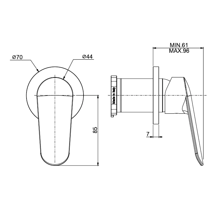 Fima Carlo Frattini однорычажный встраиваемый смеситель для ванны и душа, внешняя часть, spot, хром арт. f3003n1cr