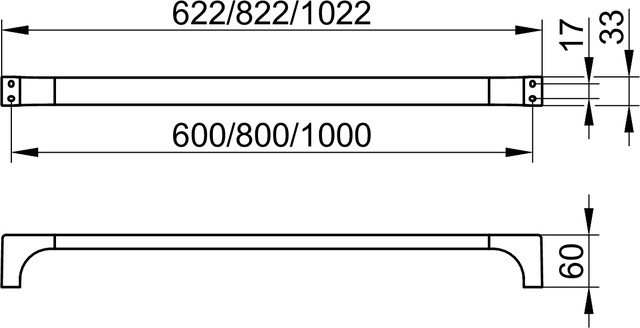 Keuco полотенцедержатель 800 мм, edition 11, черный матовый арт. 11101 370800