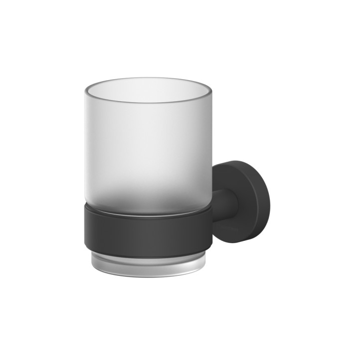 Стакан для зубных щеток, подвесной, Whitecross Ergo black, черный мат арт. ER2230BL
