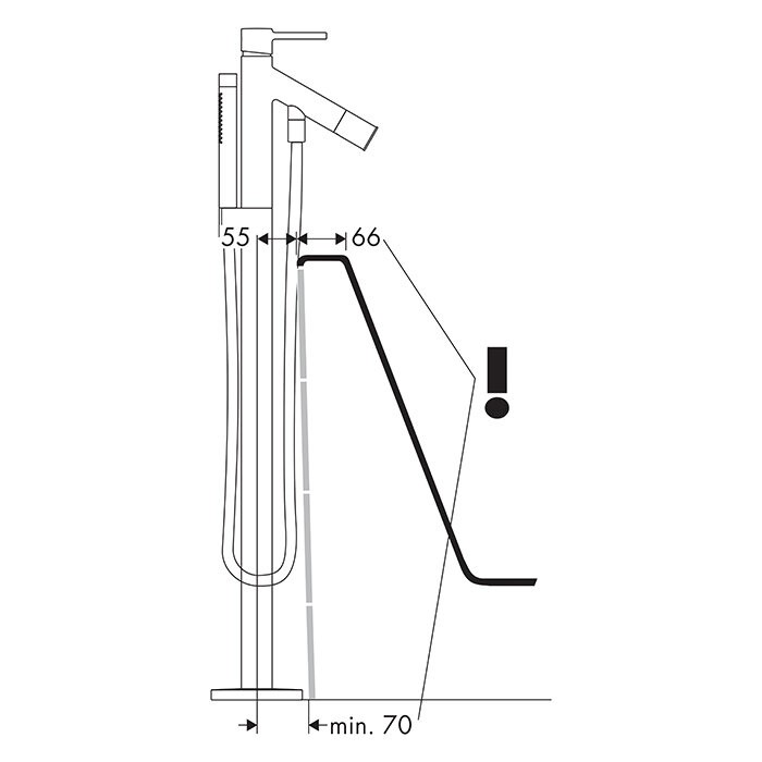 AXOR напольный смеситель для ванны, Starck, хром арт. 10456000