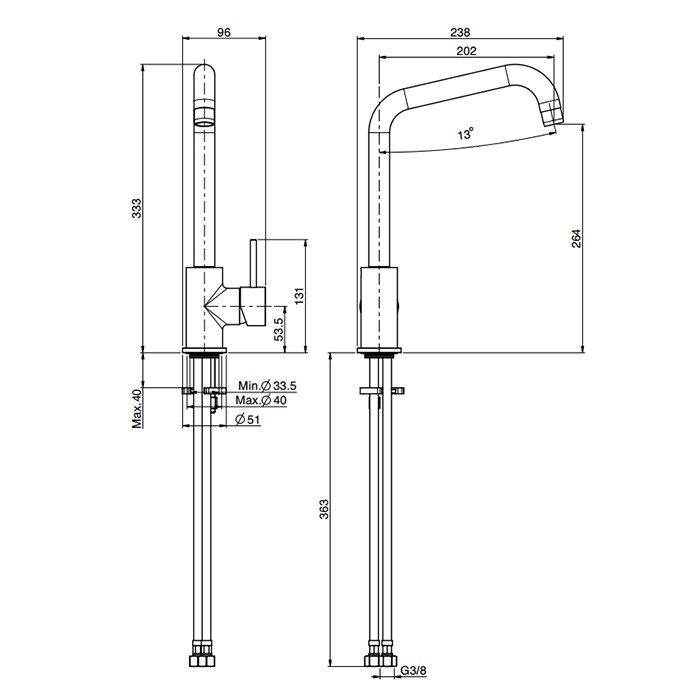 Fima Carlo Frattini смеситель для кухни, на 1 отв., kitchen, хром арт. f3067/1rns