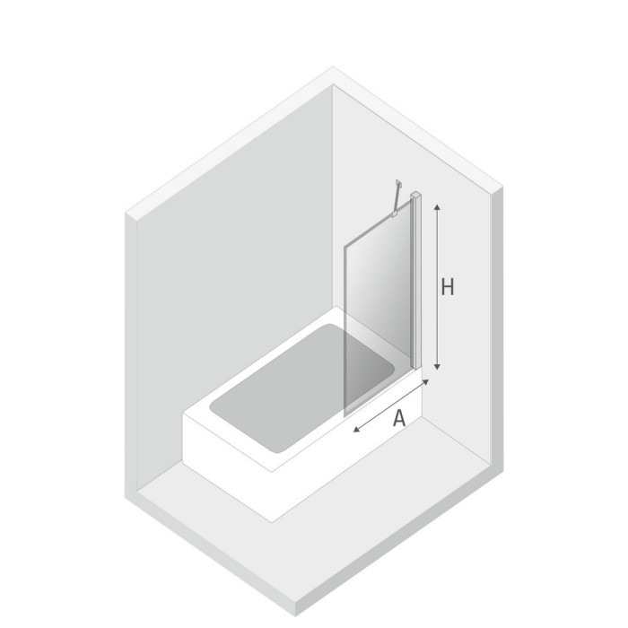 Шторка для ванны 100x140, New trendy New soleo black, черный арт. P-0097