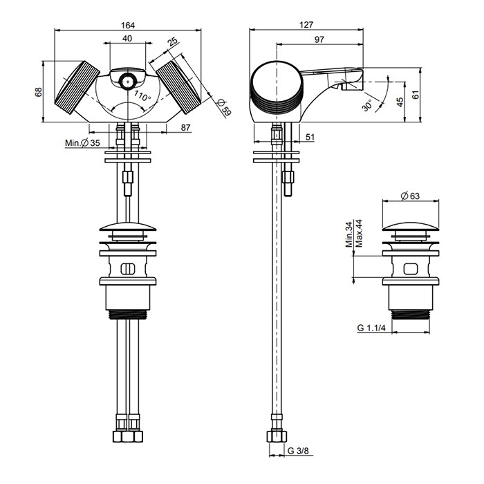 Fima Carlo Frattini смеситель для биде, на 1 отв., с донным клапаном, texture collection, хром арт. f5602hcr