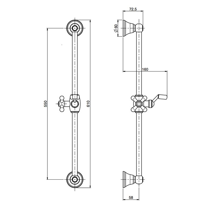 Fima Carlo Frattini душевая штанга wellness, хром арт. f2044/1cr