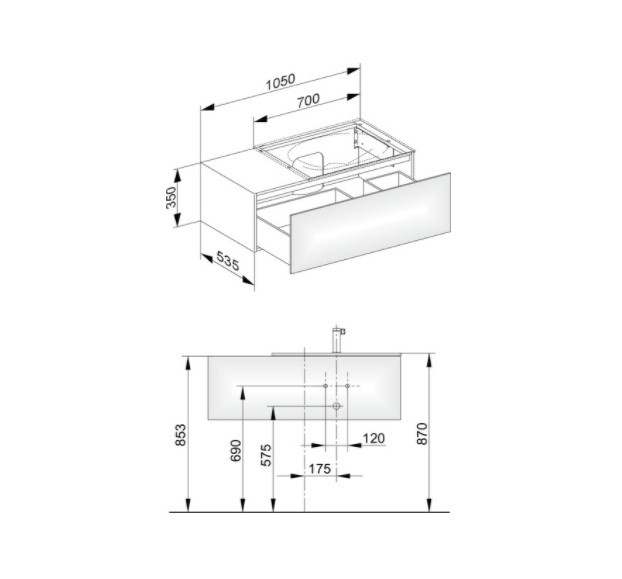 Keuco тумба подвесная под раковину справа с одним выдвижным фронтом, edition 11, табачный дуб арт. 31154 850000