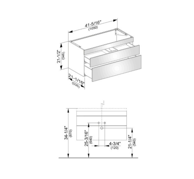 Keuco тумба подвесная под раковину с двумя фронтальными выдвижными ящиками, edition 400, дуб кашемир арт. 31551 870000