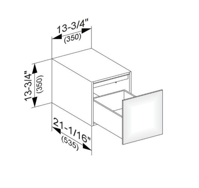 Keuco тумба боковая подвесная с одним выдвижным фронтом, с внутренней светодиодной подсветкой, edition 11, черный арт. 31320 570100