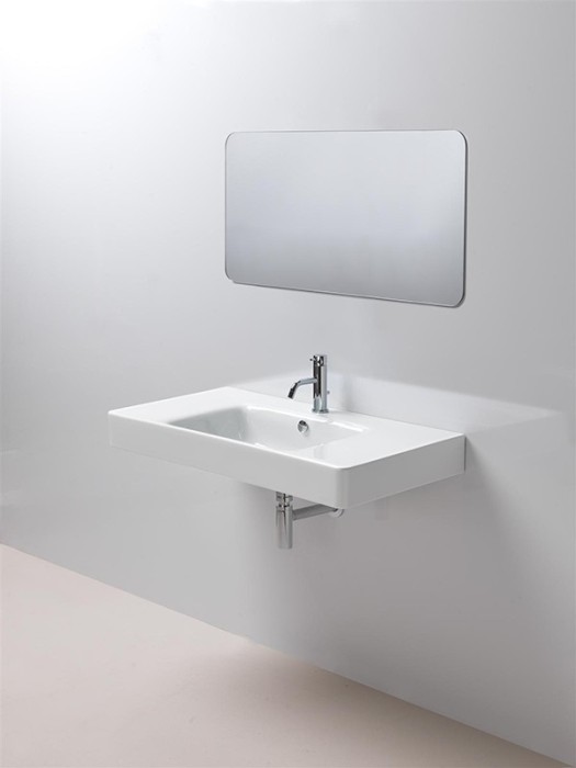 GSI Подвесная раковина 100х50х19 см, широкие бортики, санфаянс, Sand - 9051111