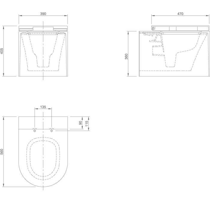 Knief унитаз подвесной безободковый 52x39x36 cm с крышкой микролифт, Glow, 0600-064-01R Bi matt цвет: белый