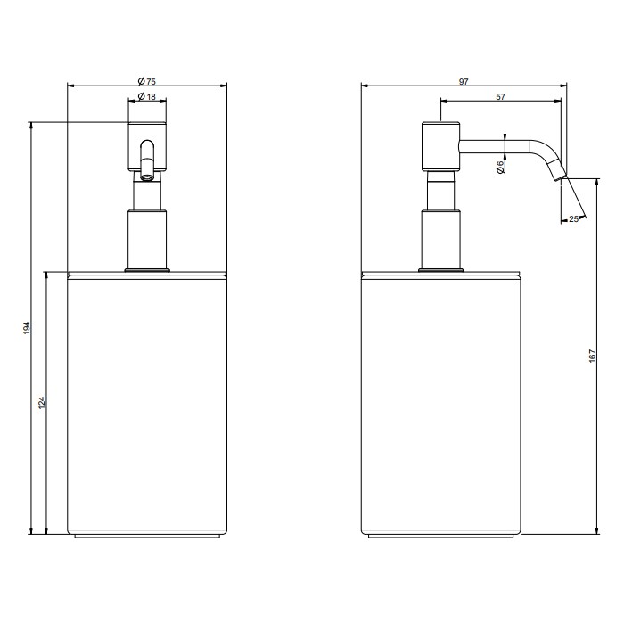 Gessi Дозатор для жидкого мыла, настольный, Rilievo, 59538#031 цвет: черный/хром